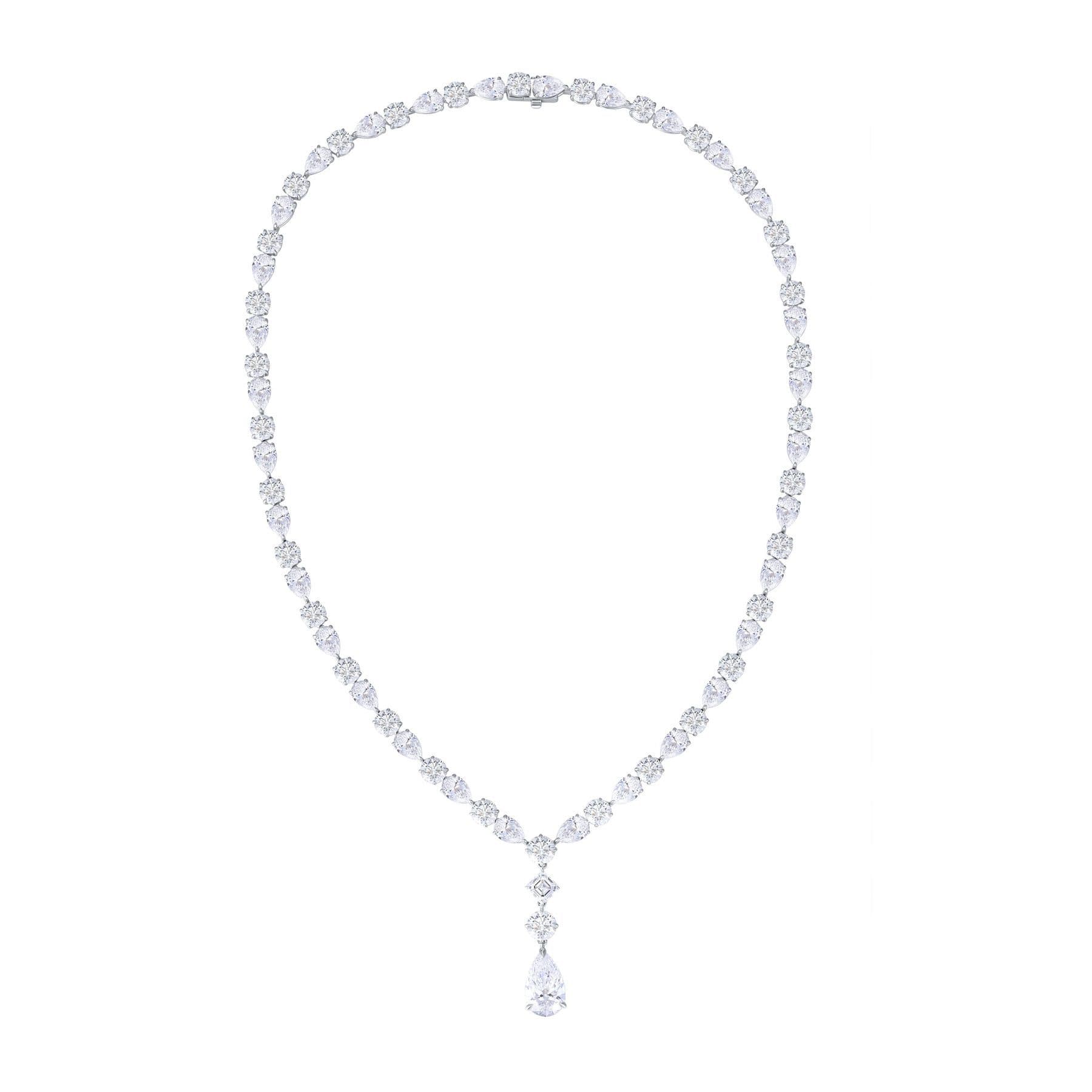 Pear-Drop Diamond Collier