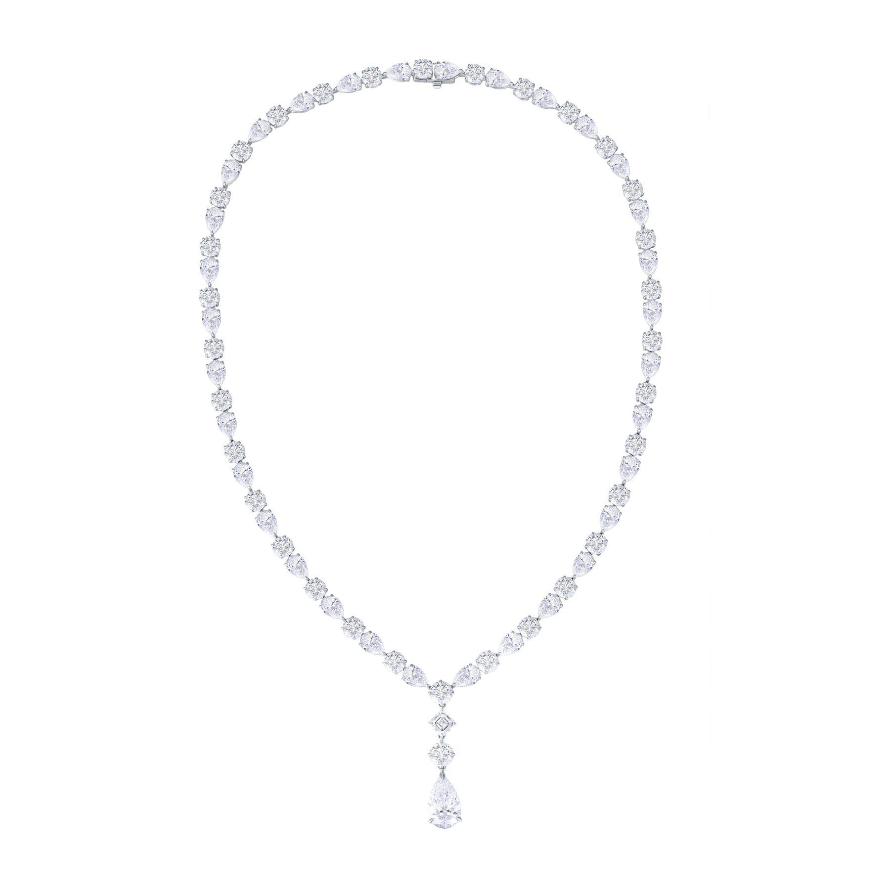 Pear-Drop Diamond Collier