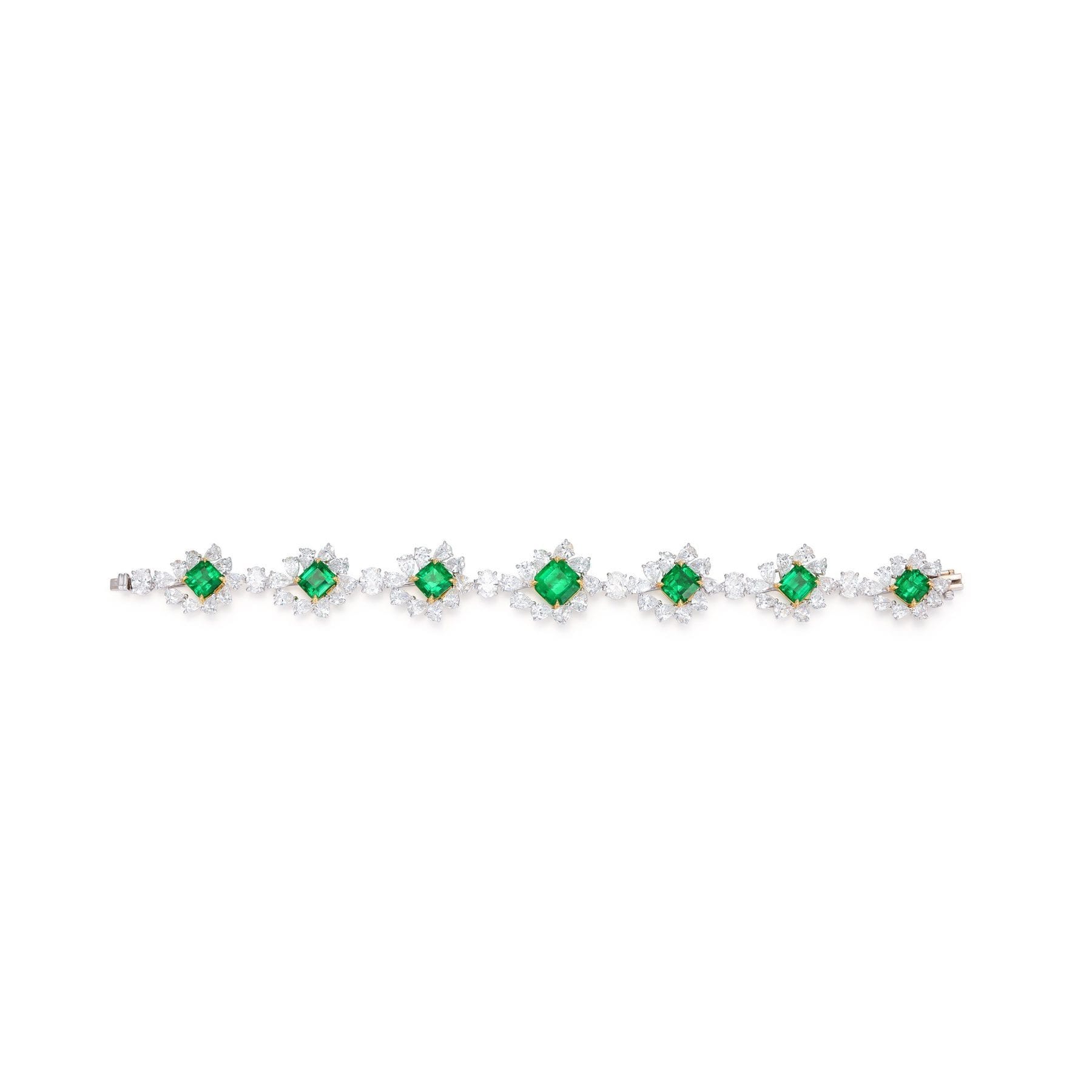 Colombian Muzo Emerald and Diamond Bracelet