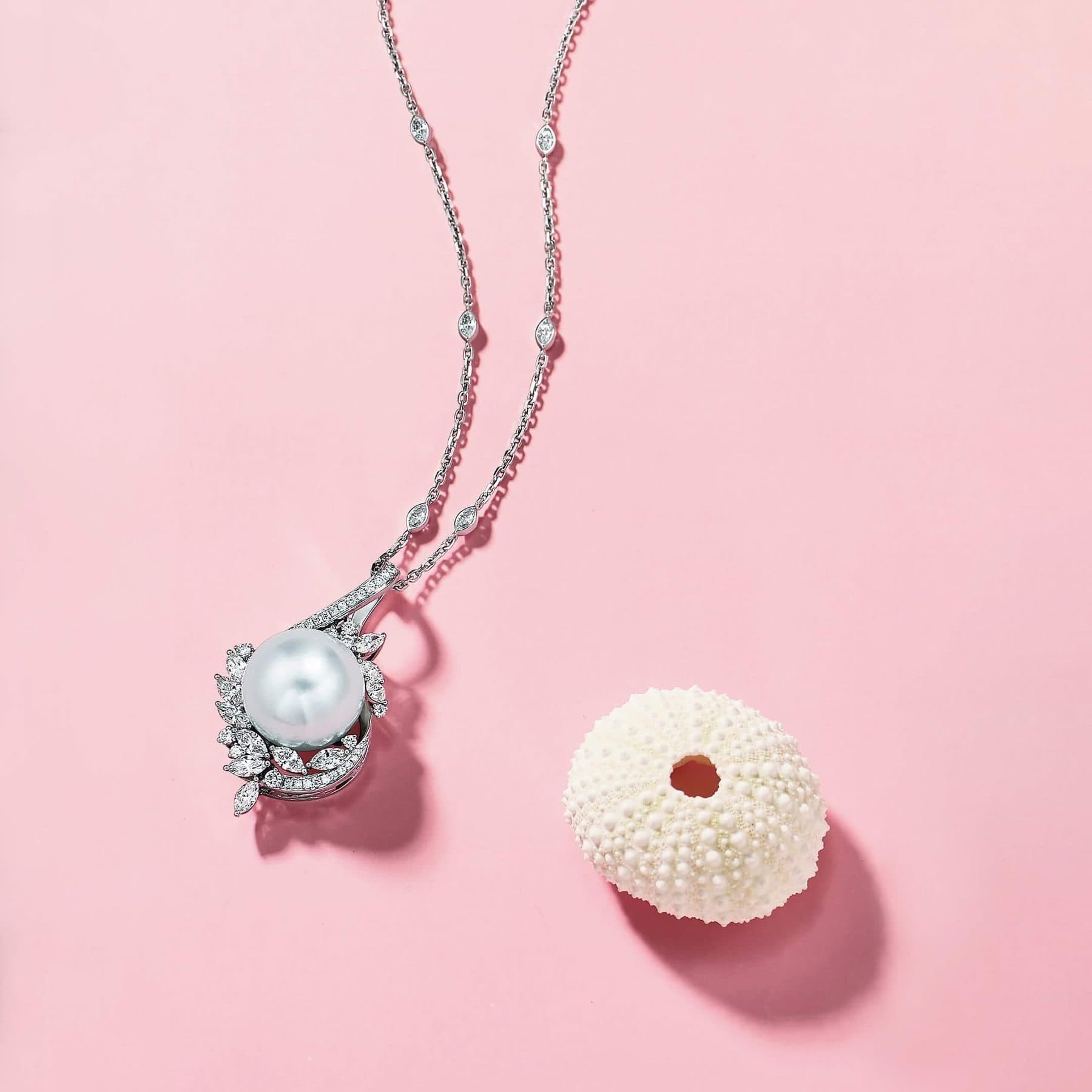 South Sea Pearl Y-Drop Diamond Necklace
