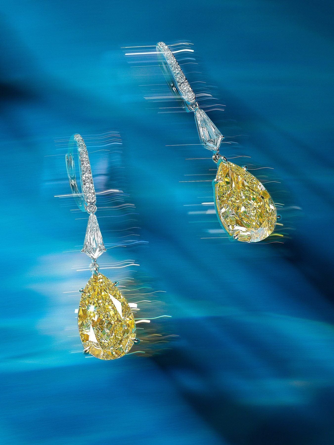 Pear-Cut Intense Yellow Diamond Earrings